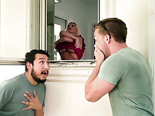 Kyle Mason peeps on Alena Croft taking shower and playing with pussy - Alena Croft