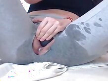 Chinese woman in stocking is fapping on web cam and dumping while feeling highly strong climaxes