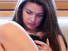 Defloration - Sexy Katy shows her nice body and virgin pussy