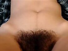 Up Close Hairy Pussy Bush Spread