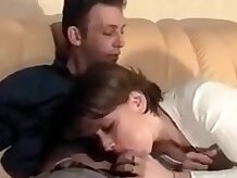 Horny french wife in black stocking fucked every hole