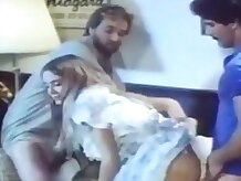 Angel West, Steve Powers, Jimmy Starr in classic xxx threesome sex scene