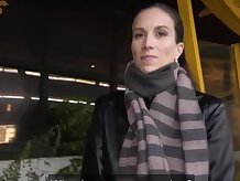 Agente público Noche sexo al aire libre en la estación