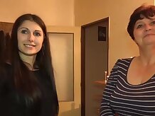 Old Granny and Teen Girl with herl old boyfriend fucking together