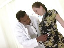 Heavily pregnant brunette fucked by a black man
