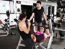 Rachel Starr gets pounded in the gym in front of her boyfriend - Rachel Starr